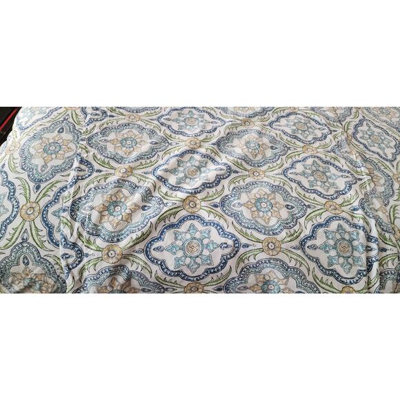 Pottery Barn Blue Green Paisley 100% Cotton Dawn King Duvet Cover Euro Sham - Picture 4 of 6